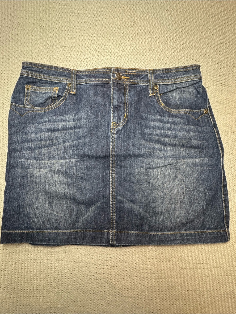 Earl Jeans Blue Washed Denim Mini Skirt Y2K